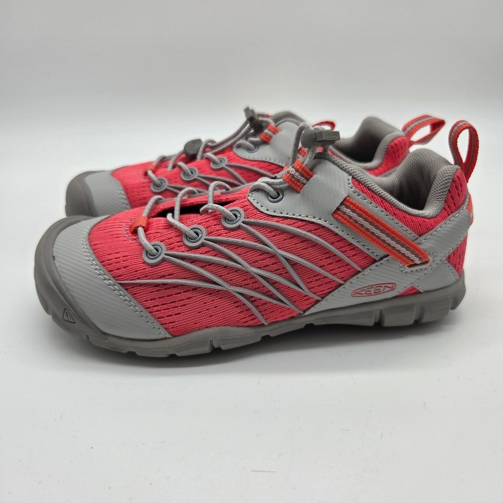 Keen Chandler CNX Sneakers Kids Size 2 Red Grey Athletic Hiking Shoes 1025113